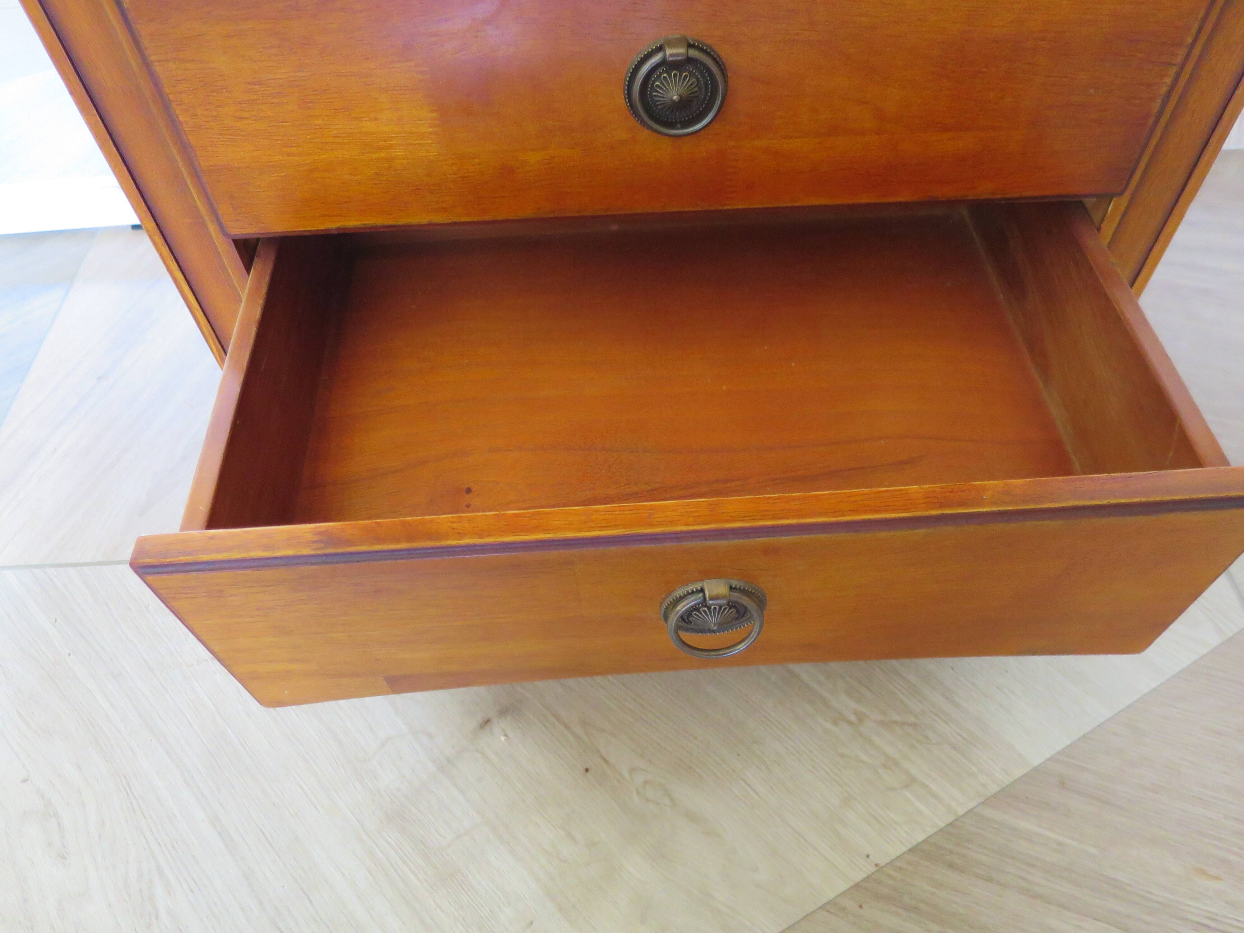 Semainier-Commode- 7 tiroirs-merisier-Style Louis Philippe-Pieds trapèze