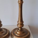 Set of 2 metal candlesticks old style