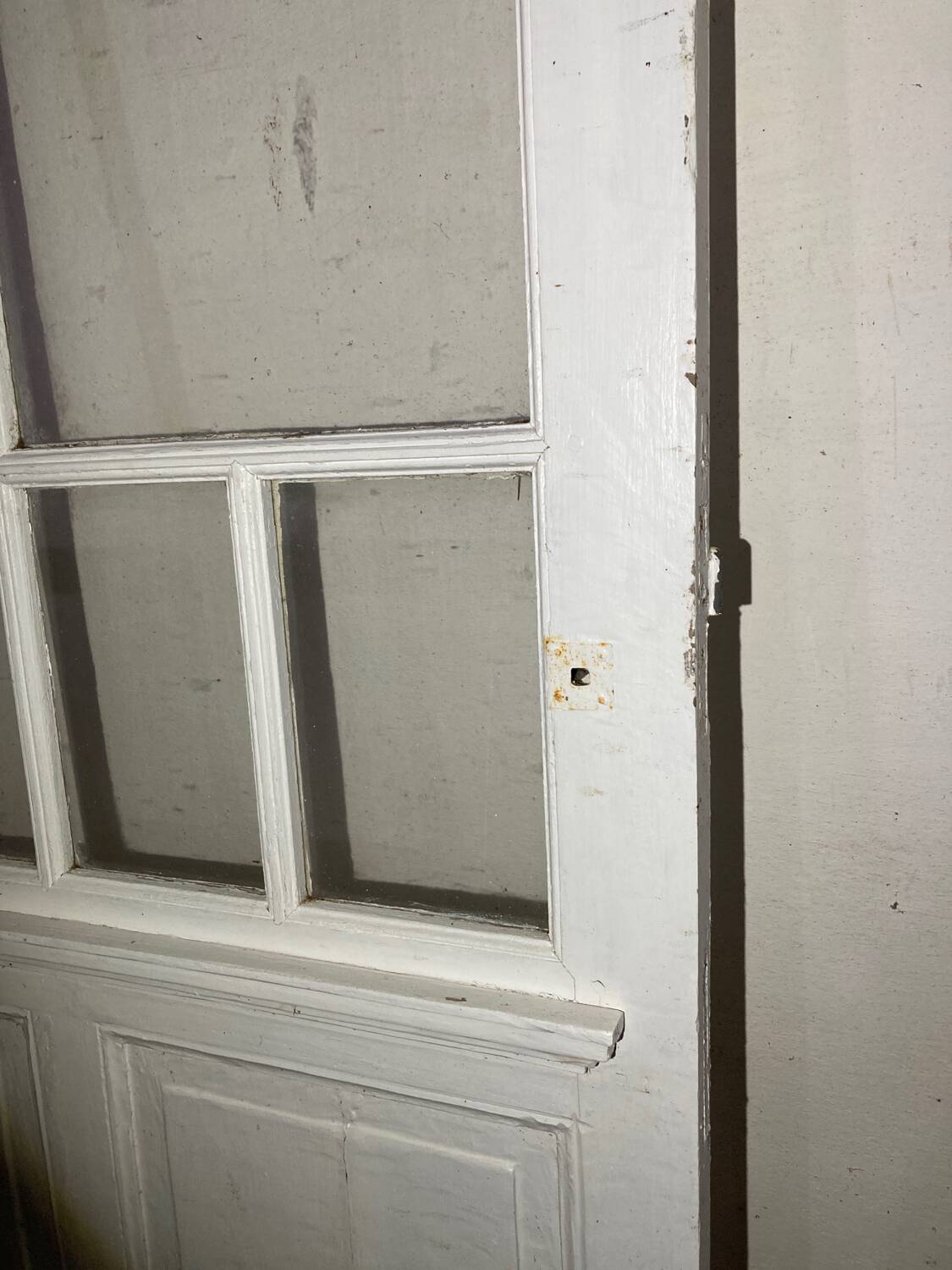 Porte vitrée ancienne style verrière atelier blanche