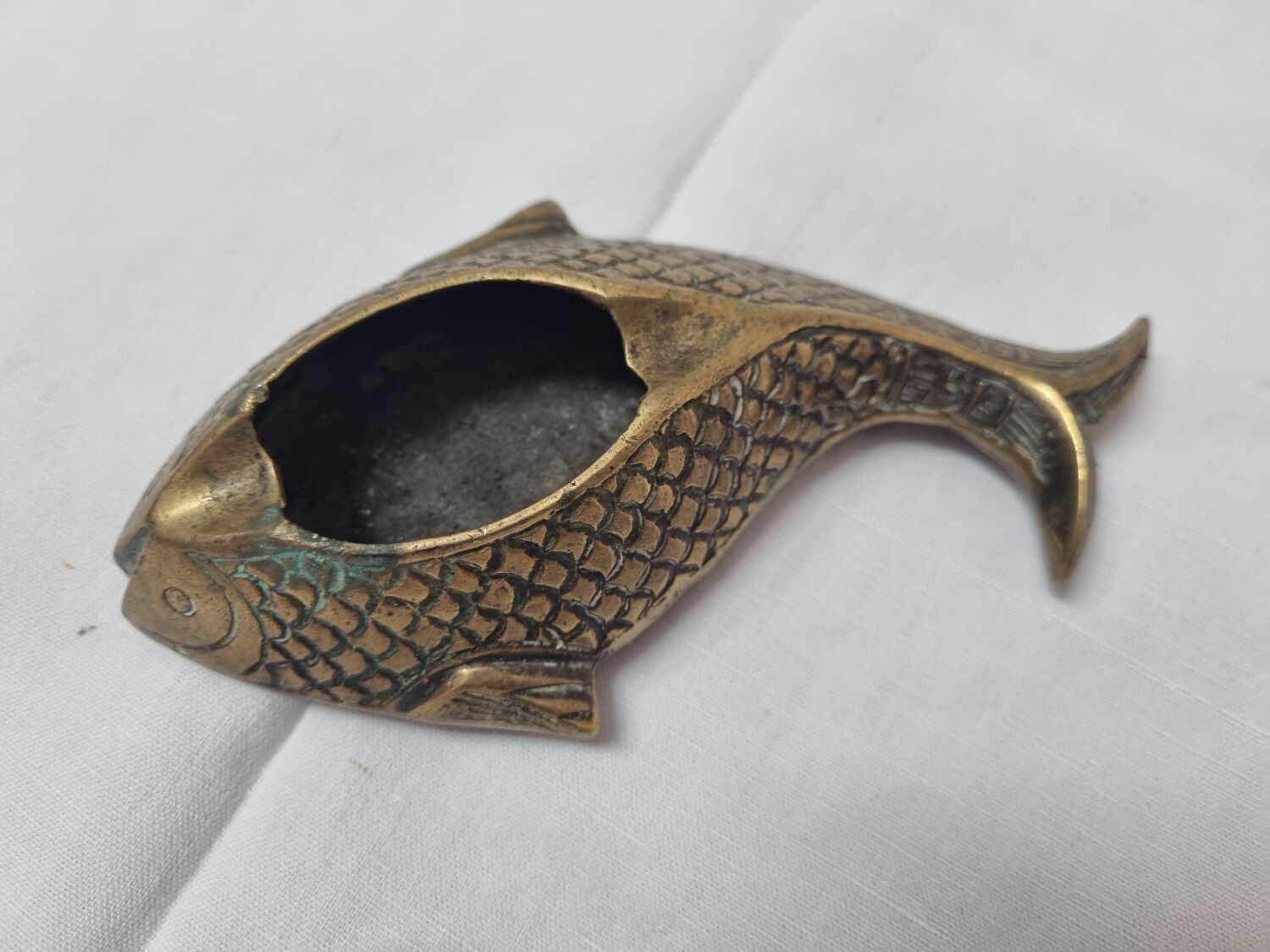 Brass fish ashtray