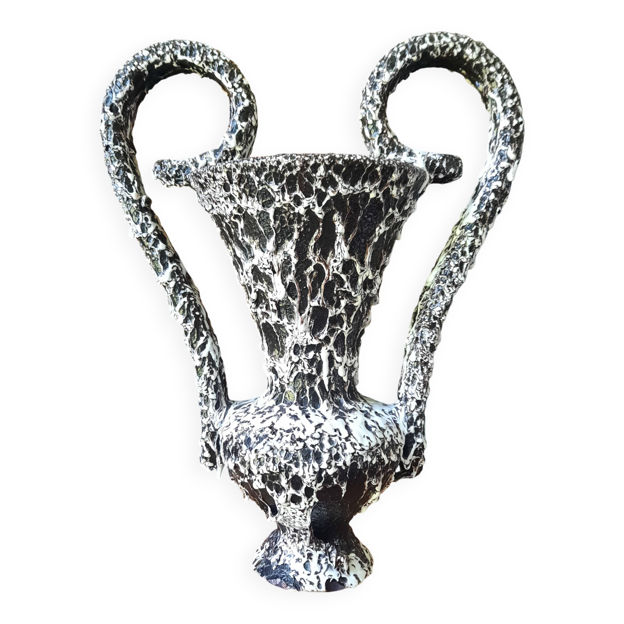 Large Fat Lava ceramic vase by Marius Giuge 1950