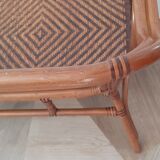 Vintage -Braided rattan sofa - chevron pattern