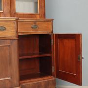 Antique mahogany library with glass and leather, United Kingdom 1800s
