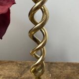 Twisted brass candle holder