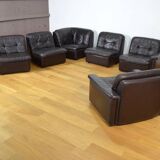 Modular vintage leather lounge from the 1970s/1980s