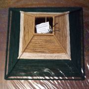 Abat-jour carré en fil de jute bistre beige et vert
