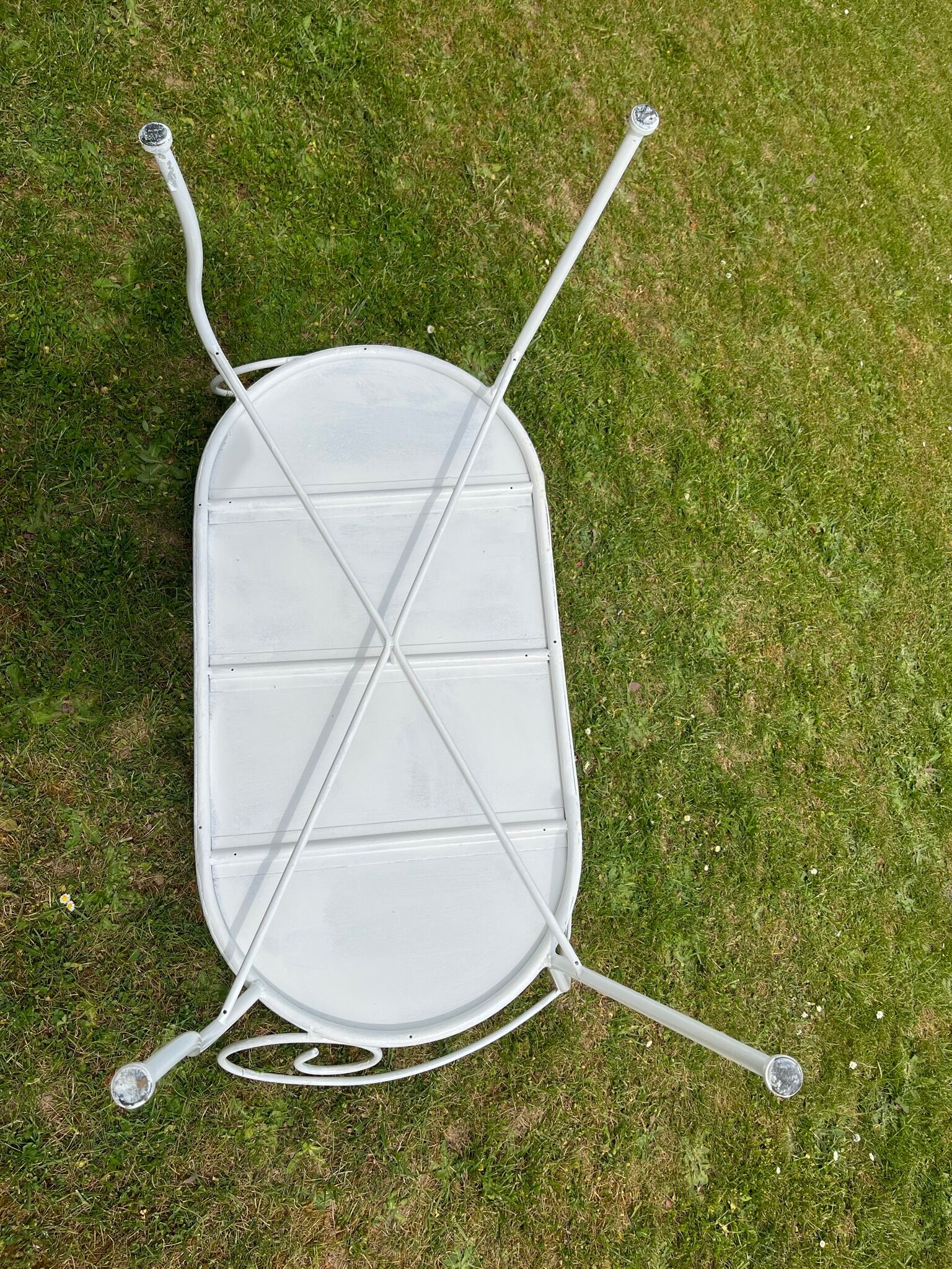 French wrought iron garden bench