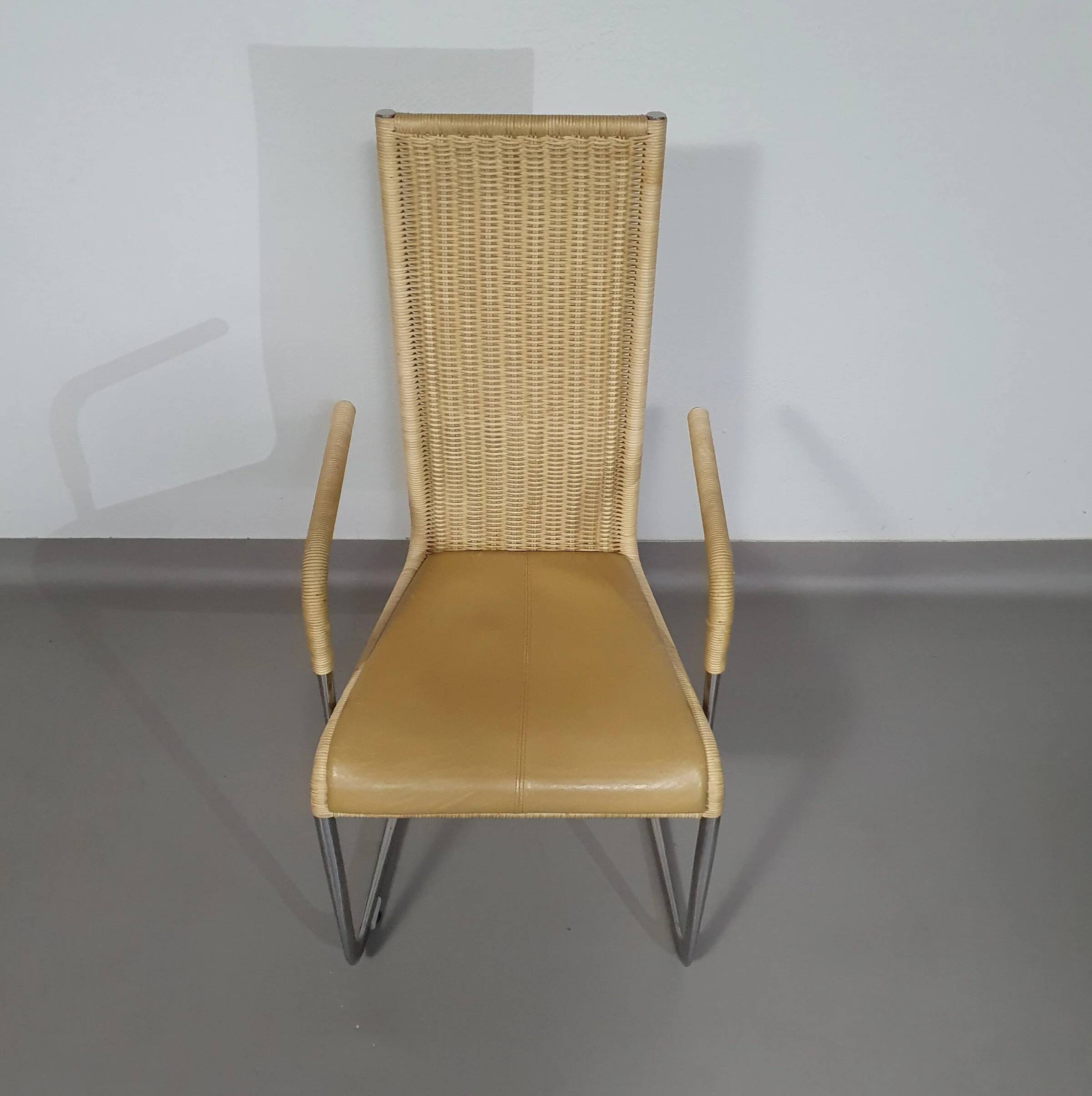 Ensemble de 4 chaises de salle à manger en osier « B25 » par Axel Bruchhäuser pour Tecta, Allemagne, années 1980