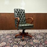 Classic English Chesterfield Desk Chair Green