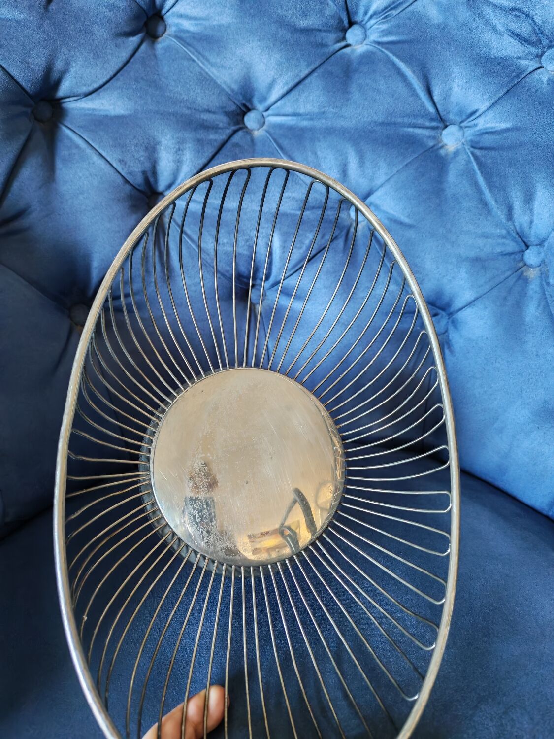 Silver-plated metal basket