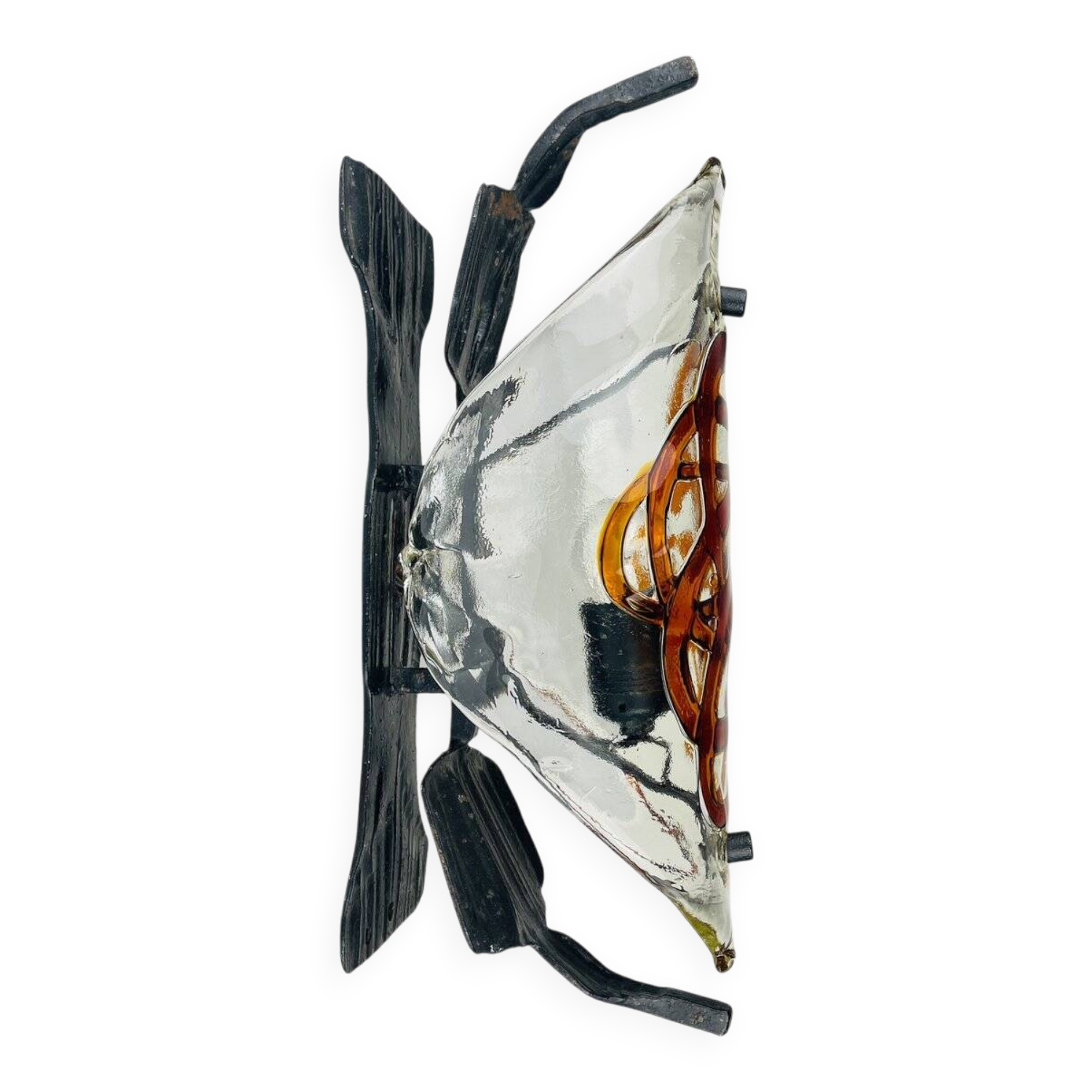 Vintage brutalist wall lamp, Italy, 1970s