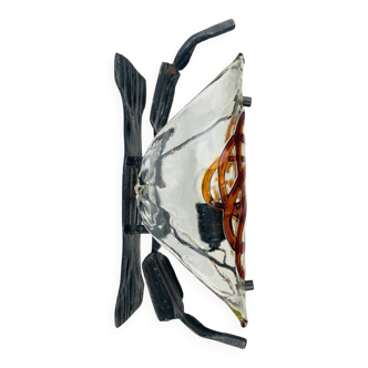 Vintage brutalist wall lamp, Italy, 1970s