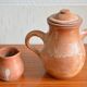 Théière et son pot à lait en grès