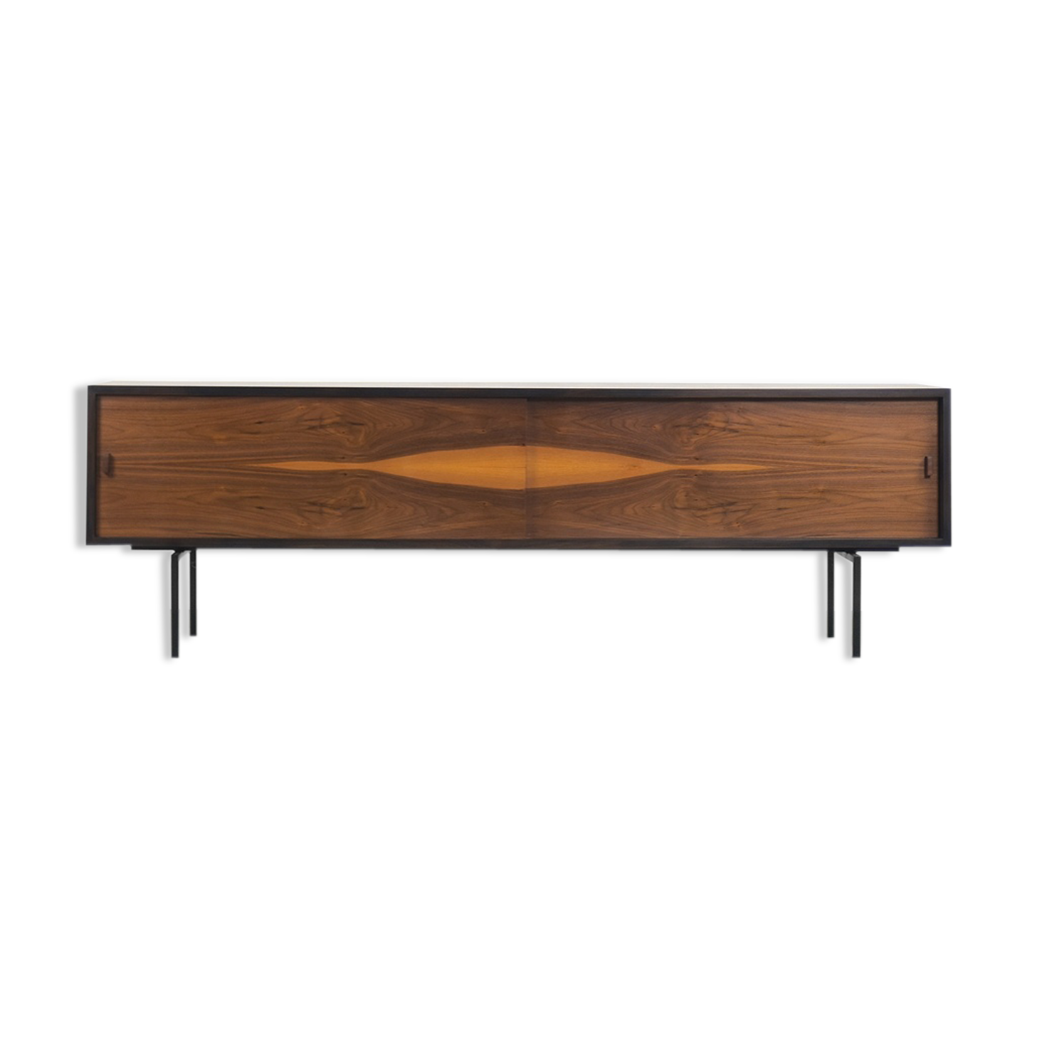 Dutch walnut sideboard with metal legs, 1960s