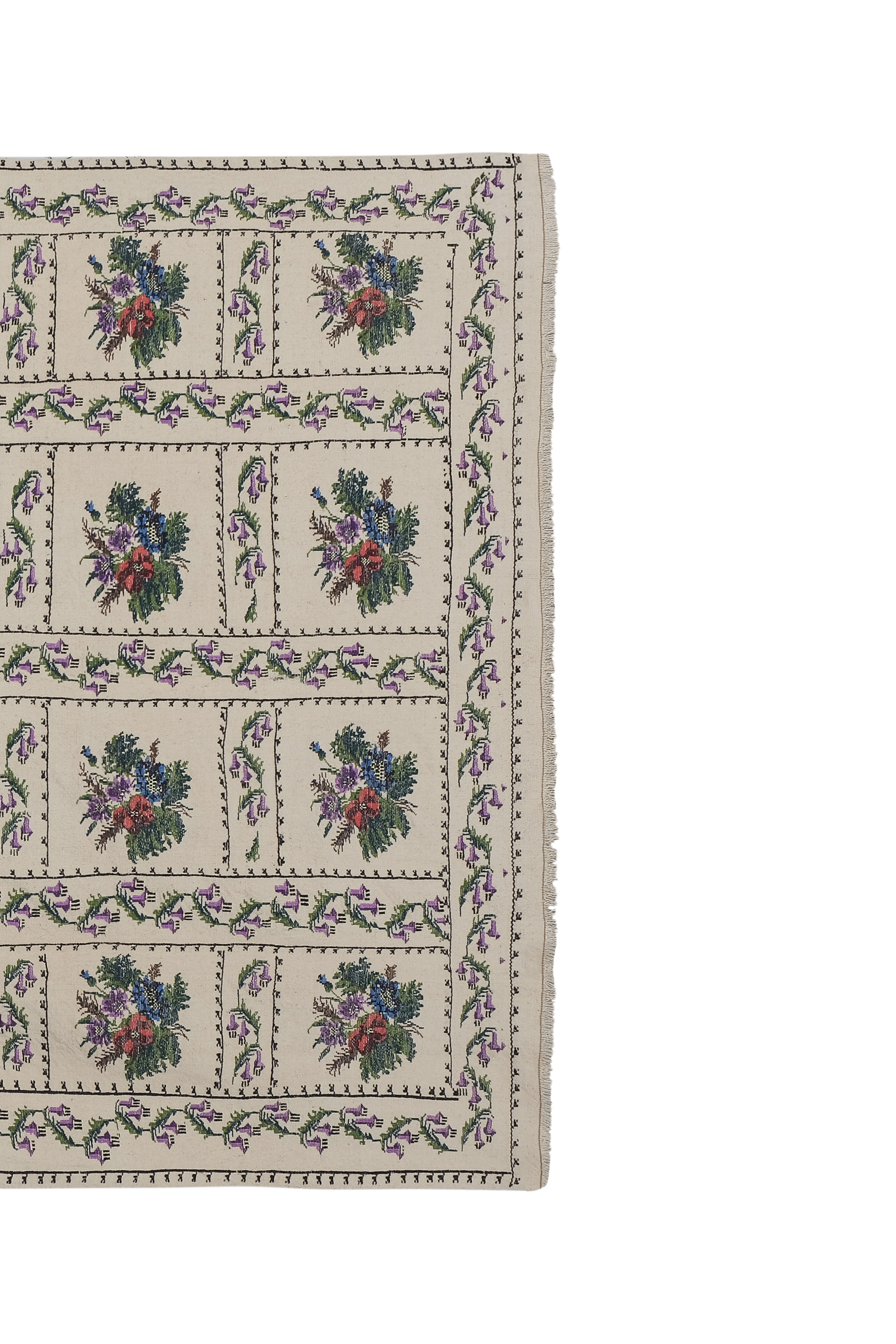 Original Needlepoint Handmade Decorative French Aubusson Carpet 5'6'' x 7'10''