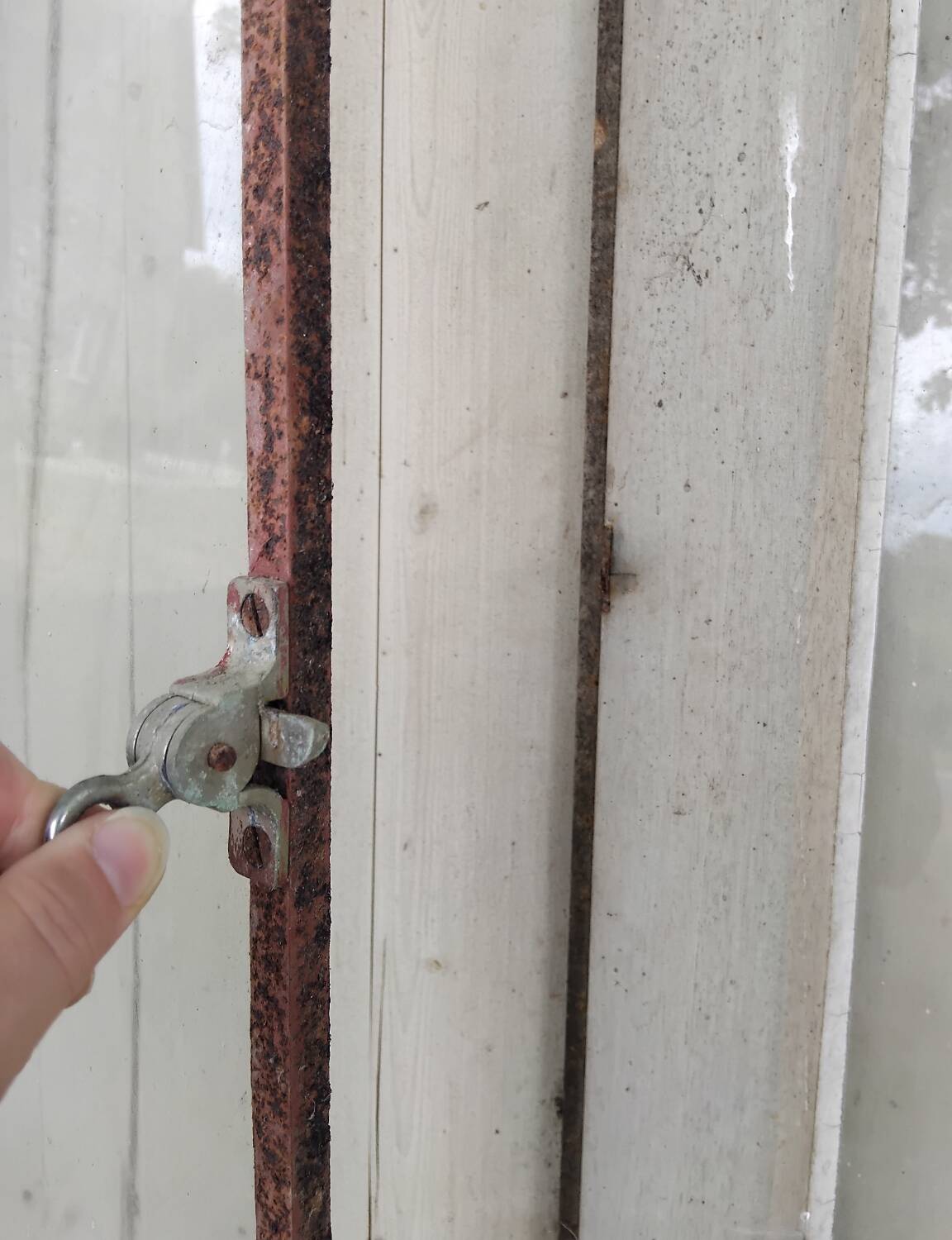 Old door with vintage wooden shutters