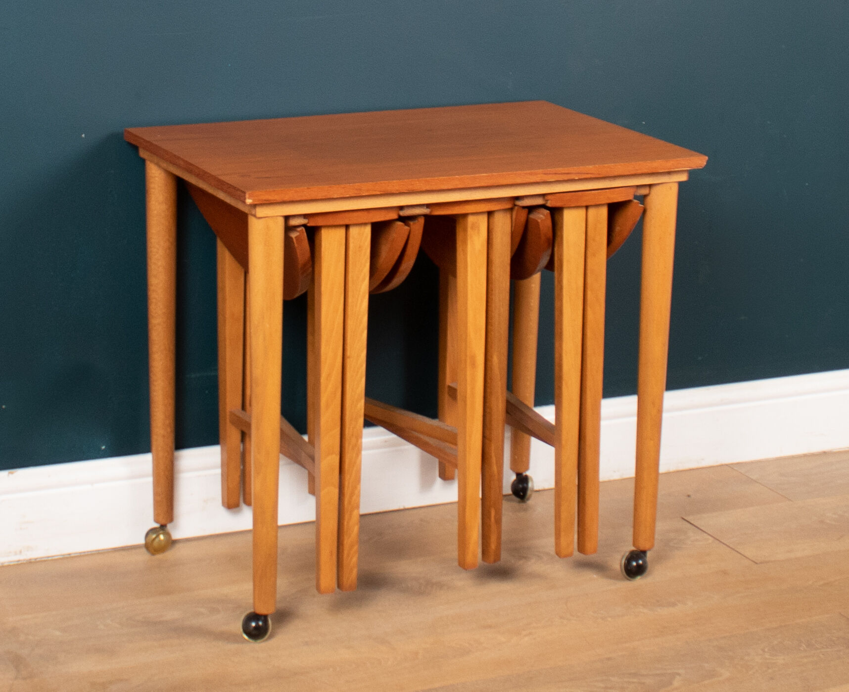 Retro 1960s Poul Hundevad Teak Nest of Three Coffee Nesting Tables