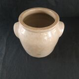 Greige sandstone pot with lid