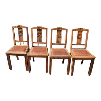 Lot de 4 chaises Art Déco