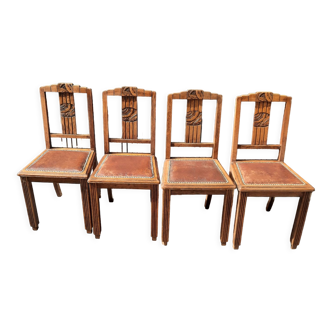 Set of 4 Art Deco chairs