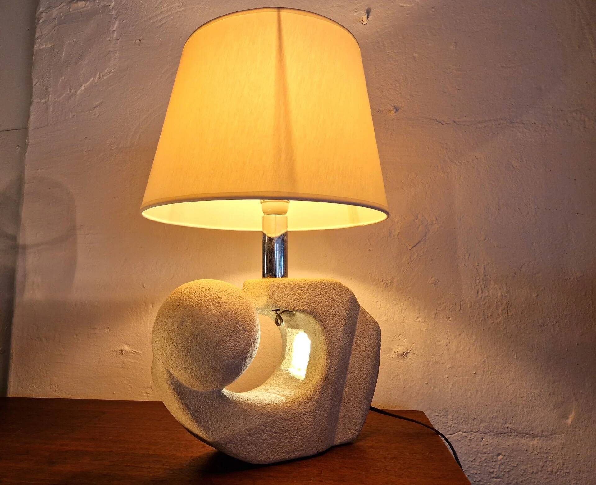 Stone sculptural lamp by Albert Tormos, France