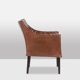 Lintello. Pair of camel leather armchairs. 1970s.