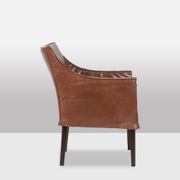 Lintello. Pair of camel leather armchairs. 1970s.