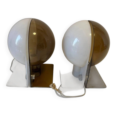 Set de 2 appliques fumé mod. sirio 3460 de harvey guzzini par brazzoli & lampe
