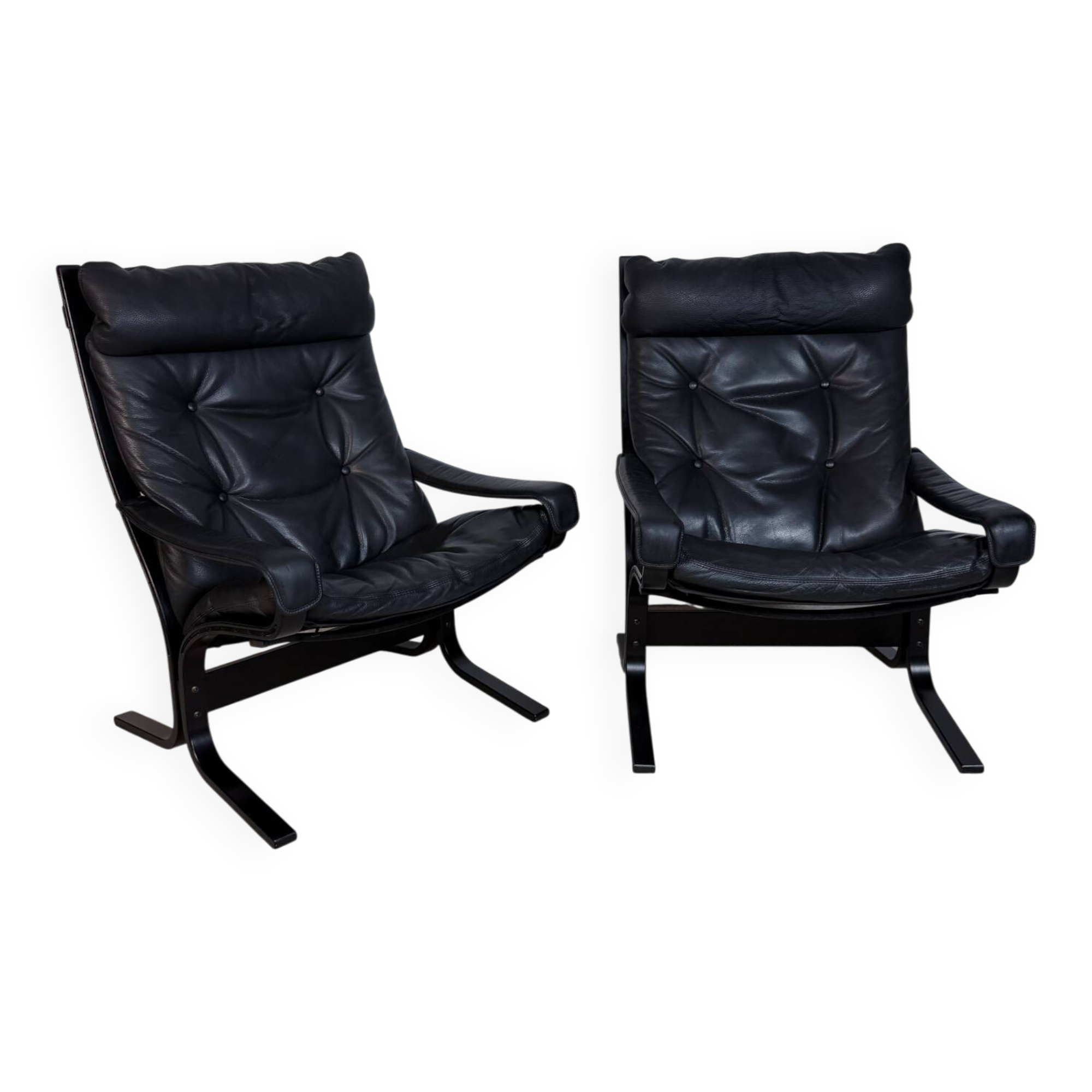 Siesta armchair by Ingmar Relling – black leather – Westnofa