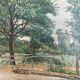 Painting old painting 1946 Lamy Vacances Haute Garonne