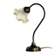 Delmas gooseneck lamp in brass with tulip globe