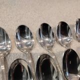 12 silver-plated metal mocha spoons, Ercuis Valencay silversmith, 10cm