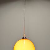 Orange opaline ball pendant light, 1960s-70s