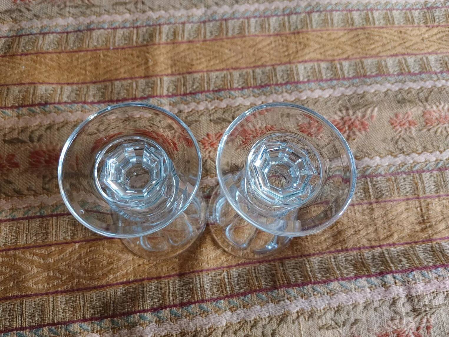 2 wine glasses - cut crystal - Baccarat around 1850