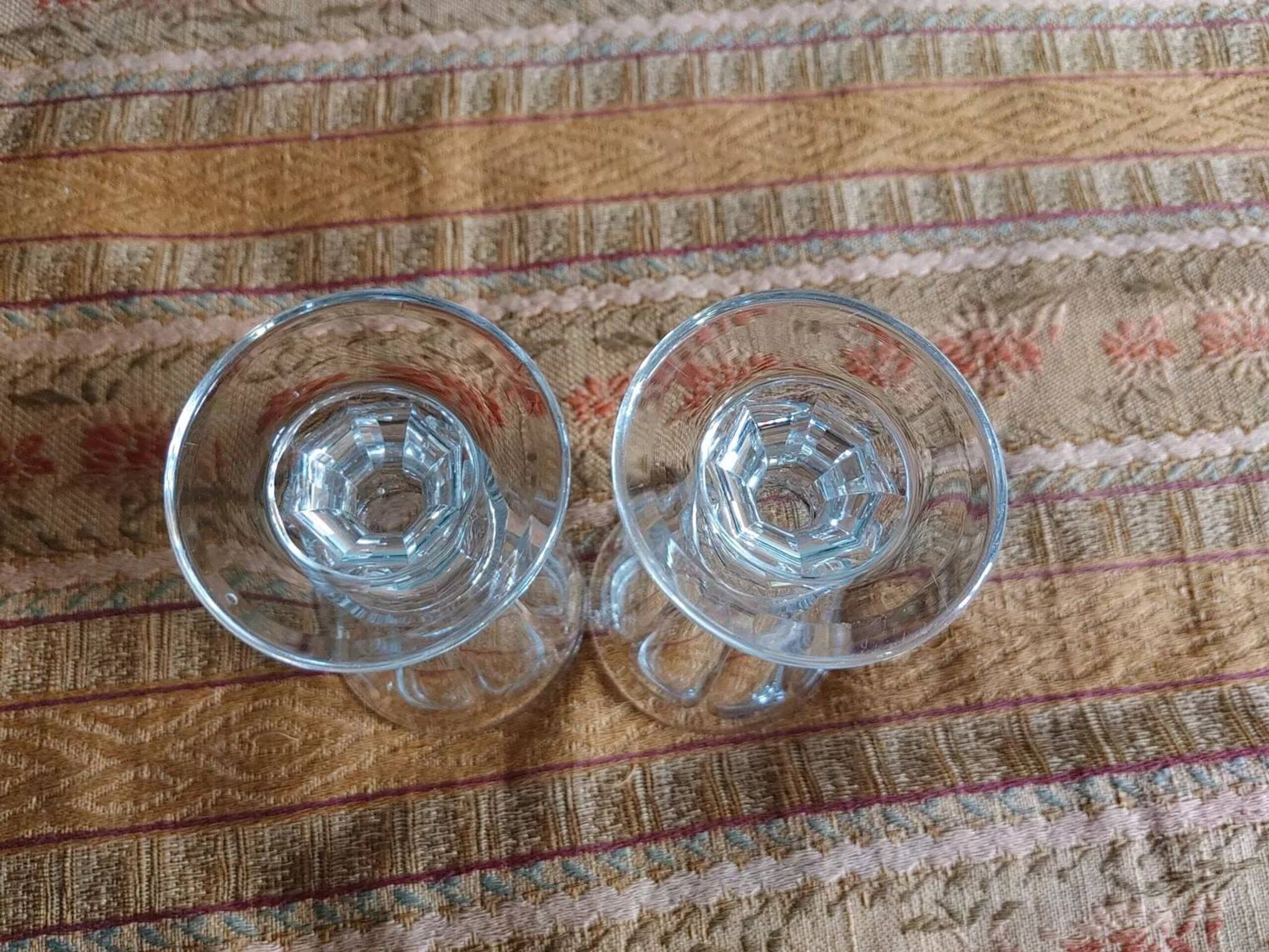 2 verres à vin - cristal taillé - Baccarat vers 1850