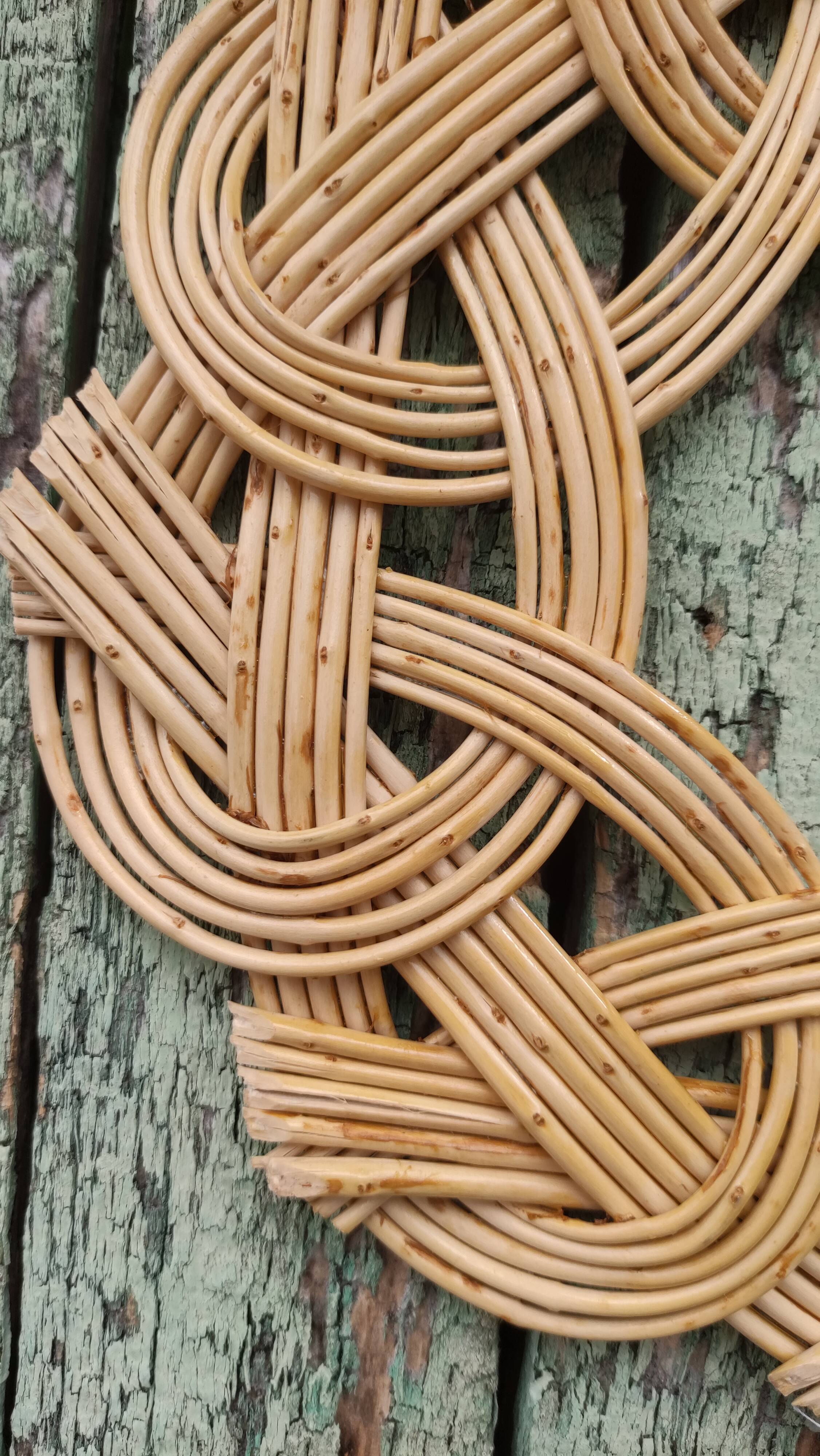 Vintage braided wicker underside