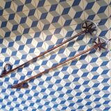 Pair of antique reed ski poles