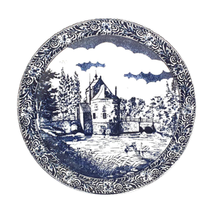 Assiette décorative décors bleu