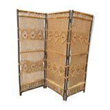 Vintage screen with macramé and wooden beads