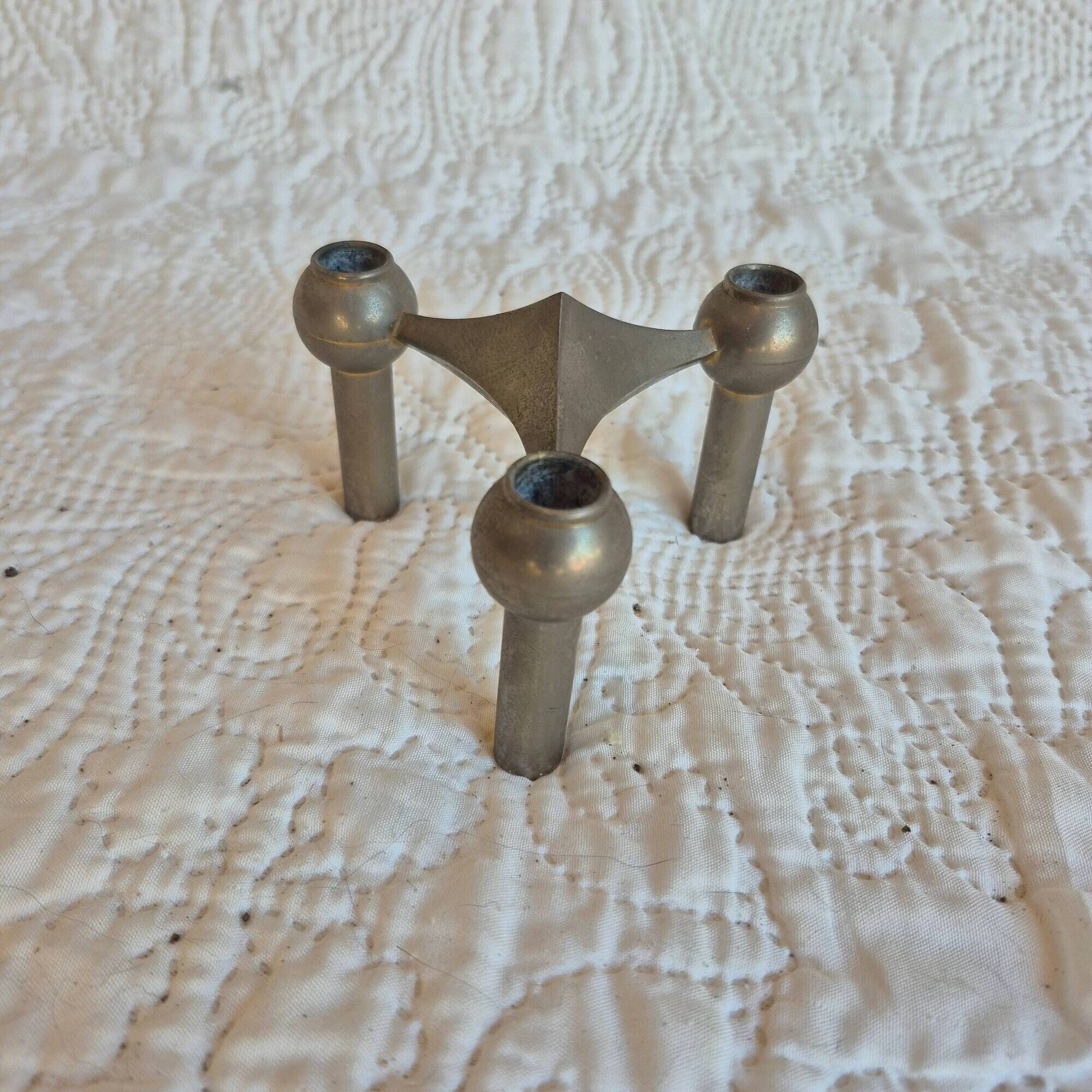 Pair of modular vintage candlesticks – attributed to Nagel S22