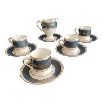 Wedgwood Blue and Gold R4509 coffee set, Columbia model