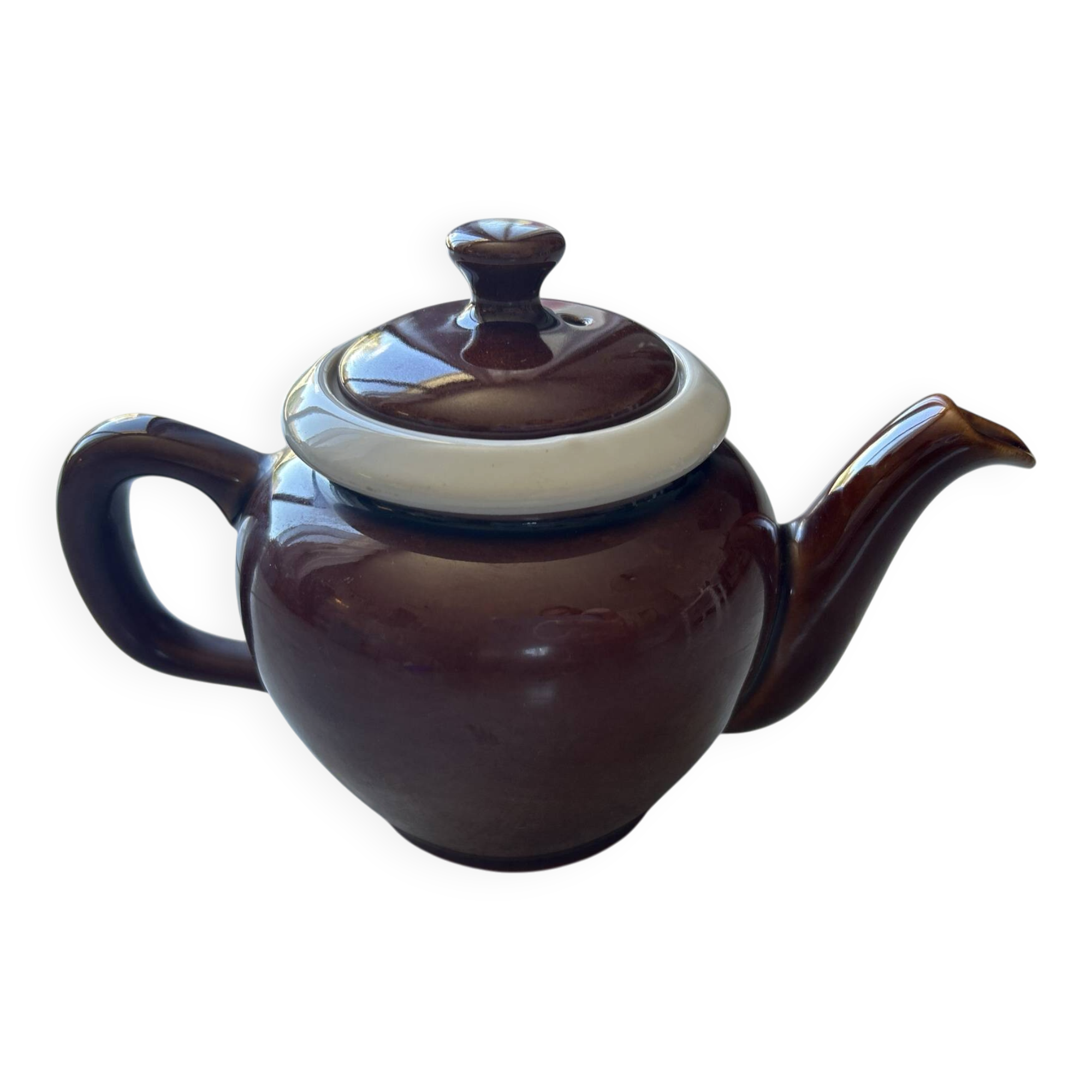 Vintage brown and cream teapot
