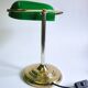 French banker lamp made of green opaline glass.