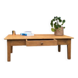 Farmhouse Wood Coffee Table with Drawer
