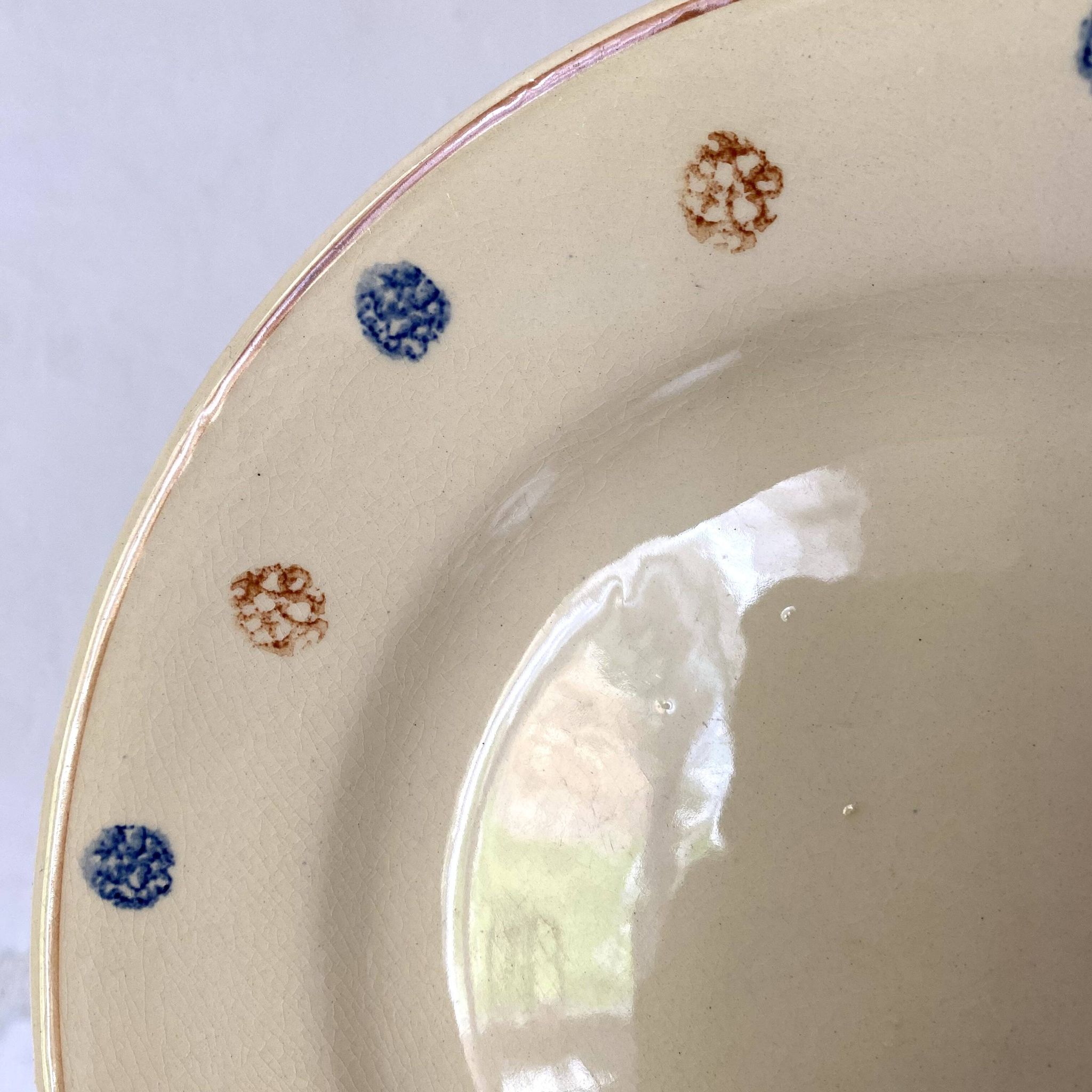 Assiettes plates  anciennes  à pois Sarreguemines