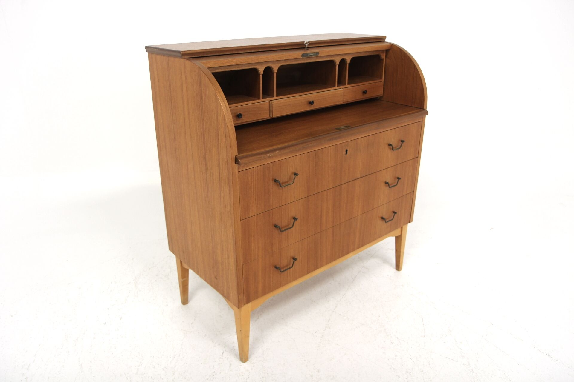 Scandinavian secretary, in teak, Sweden, 1950