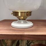 Pair of two-tone globe wall lights