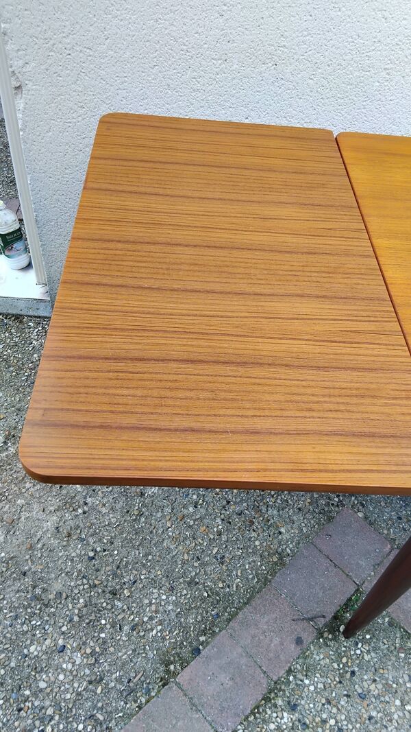 Table de Salle à Manger Rectangulaire Vintage en Teck Scandinave 1960s