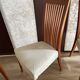 Set of 6 Calligaris dining chairs in wood and Alcantara.