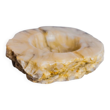 Beige alabaster ashtray by Romano Bianchi, Italy, 1970s